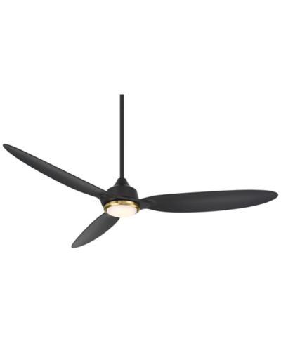Casa Vieja 60" Revere Indoor Outdoor Ceiling Fan 3 Blade Customize LED Remote Control Matte Black Finish Bedroom Patio Damp Rated