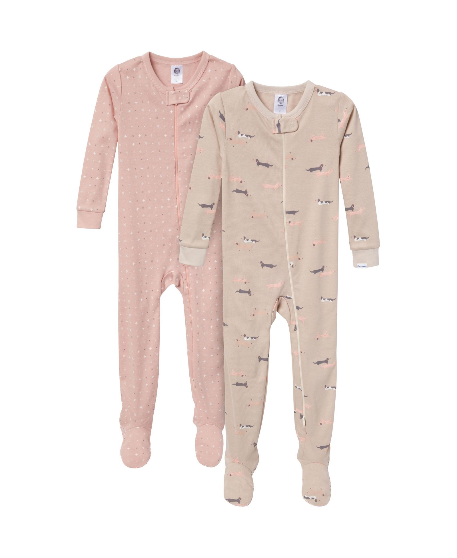 Пижама Gerber Baby Boys Snug Fit Footed, 2-Pack, Dogs