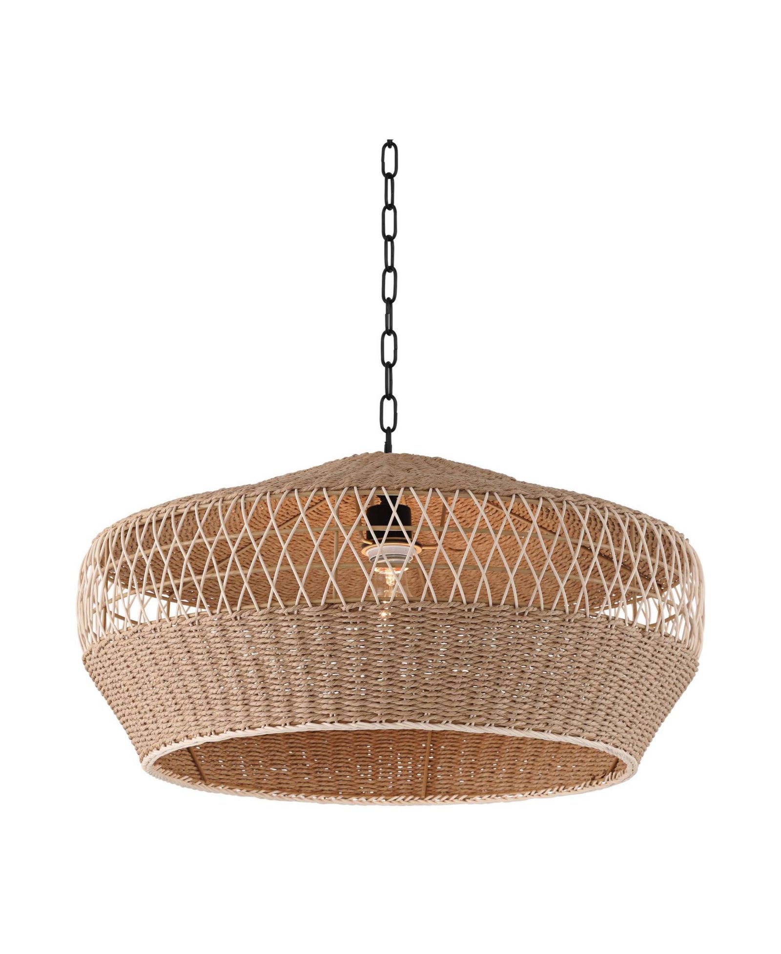 Regency Hill Matias Pendant Ceiling Light with Hanging Vine and Rope Modern Fixture