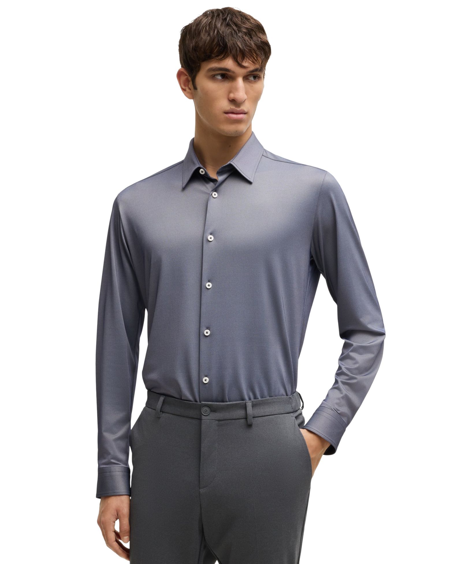 Hugo Boss BOSS Мужская рубашка Slim-Fit Performance-Stretch