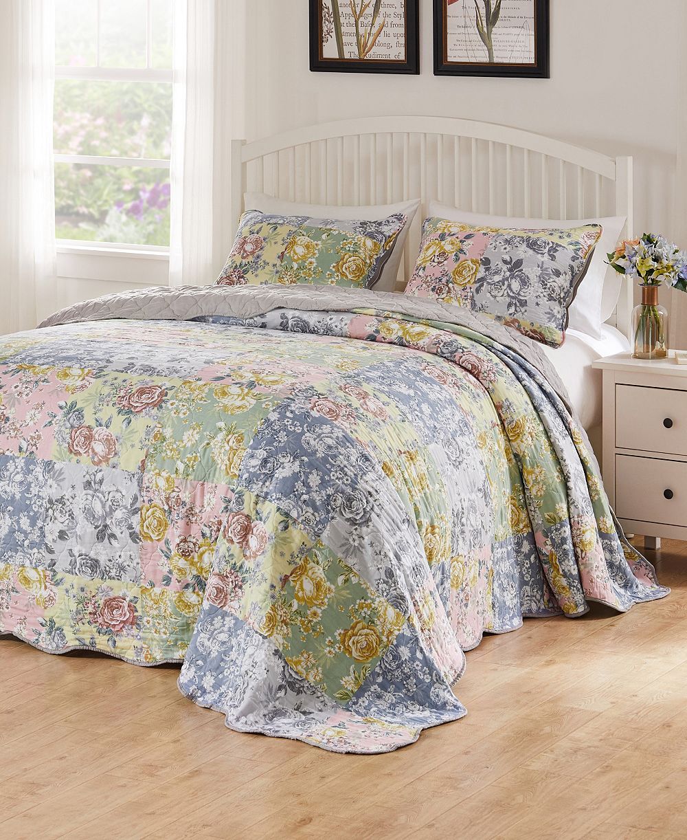 Комплект покрывал Greenland Home Fashions Emma Floral Print 3-Pc. Queen