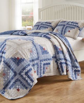 Greenland Home Fashions Cottage Cabin Finely Stitched 3-Pc. Quilt Set, Full/Queen