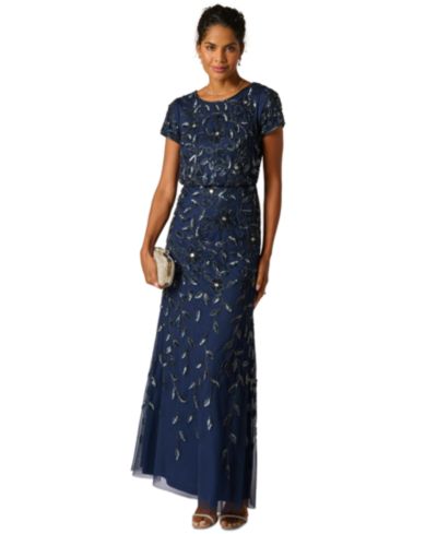 Женское вечернее платье Adrianna Papell Boat-Neck Beaded