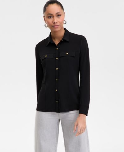 I.N.C. International Concepts Women's Knit Utility Shirt, Exclusively at Macy's
