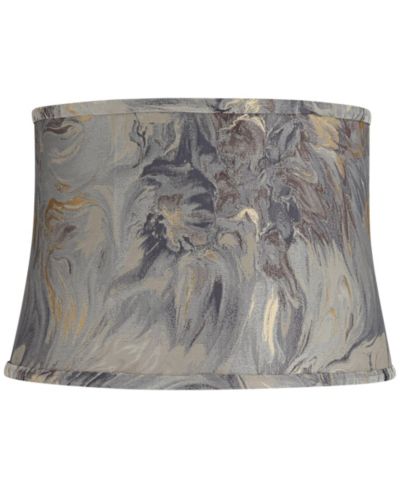 Springcrest 14" Top x 16" Bottom x 11" High x 11" Slant Print Lamp Shade Replacement Saba Cafe Drum Softback Washer Harp Finial
