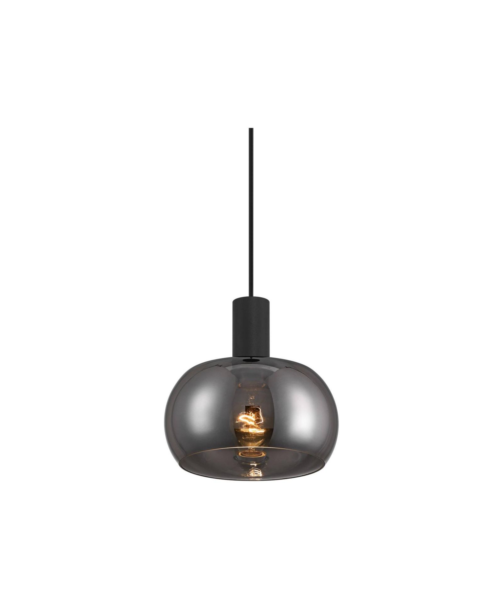 Possini Euro Design Rorie 8 1/2" Modern Pendant Ceiling Light Fixture Dining Room Over Table Kitchen Island Black Smoke Glass Mini