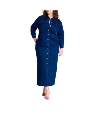 Женское джинсовое платье ELOQUII Plus Size Fitted