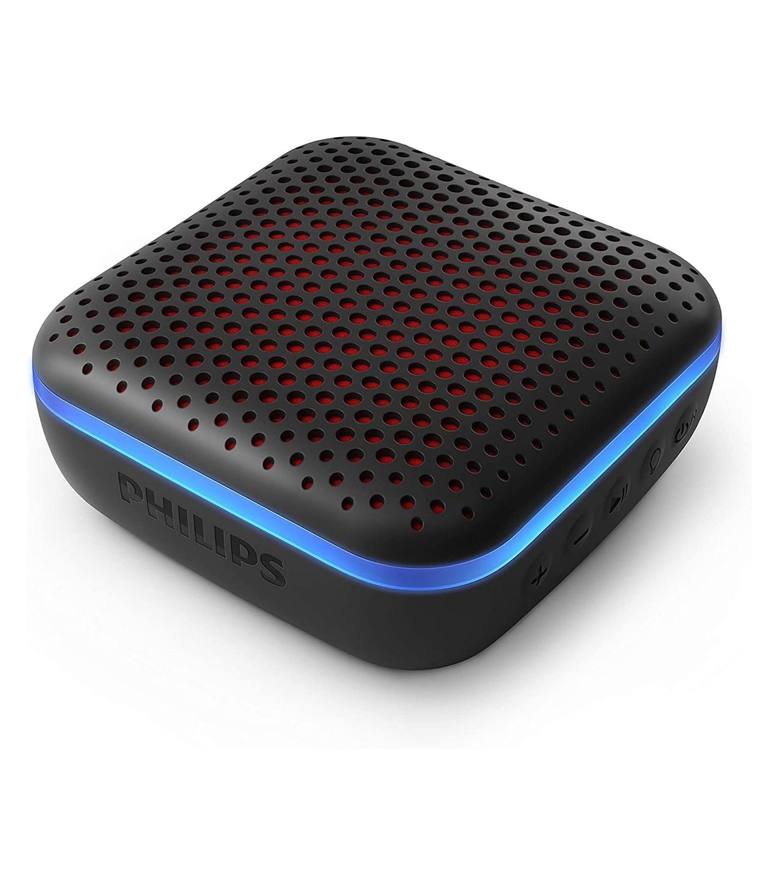 PHILIPS Черная беспроводная Bluetooth колонка – IPX7 Waterproof, 10H Playtime, Multi-Color LED Lights