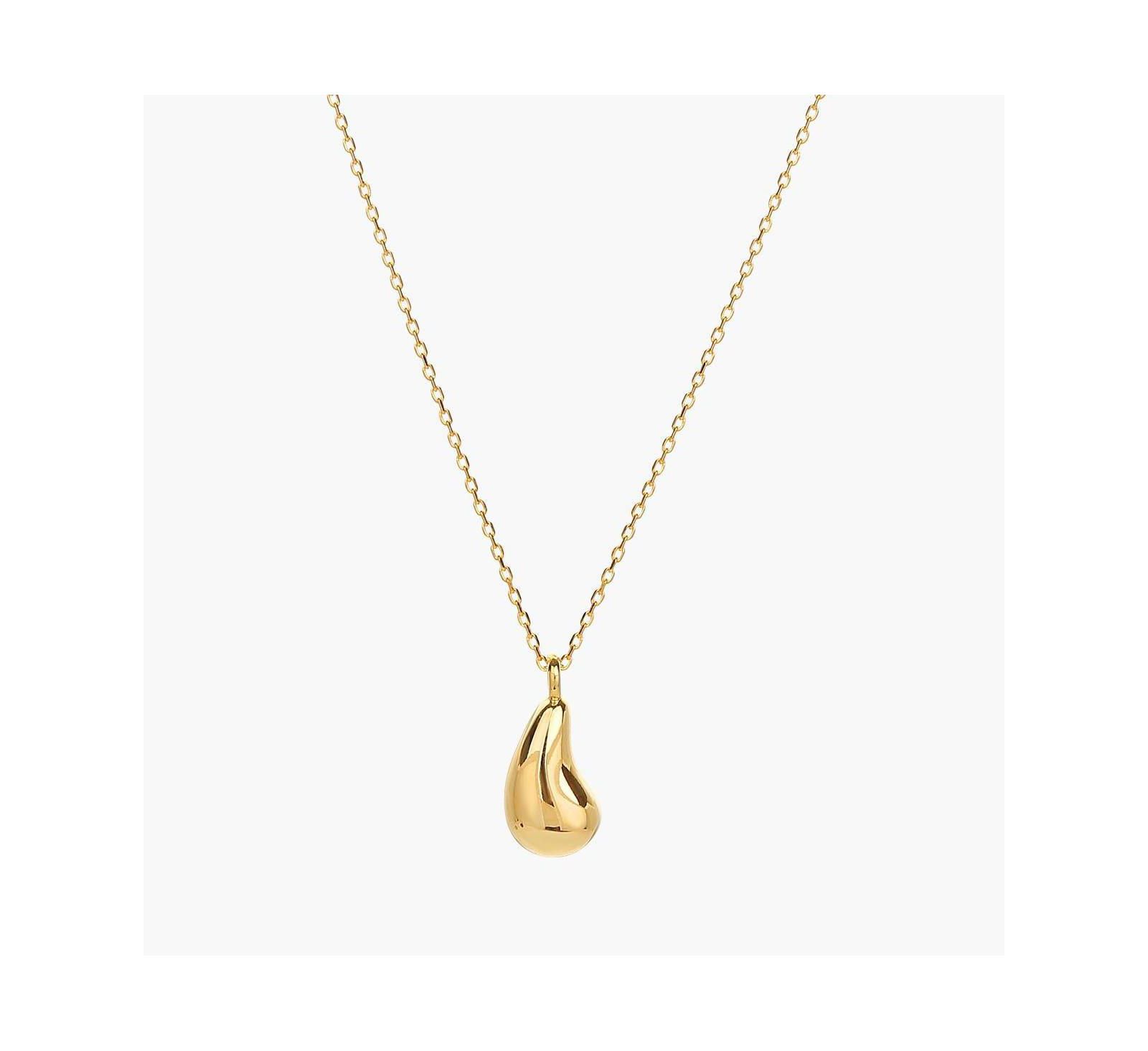 Минималистичное колье Jacqueline Teardrop из серебра с напылением 18k Gold