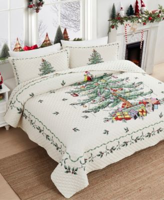 Spode Christmas Tree Reversible 3-Pc. Quilt Set, King