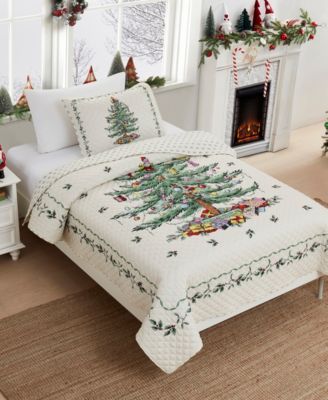 Комплект стеганых покрывал Spode Christmas Tree Reversible, 2 шт., Twin