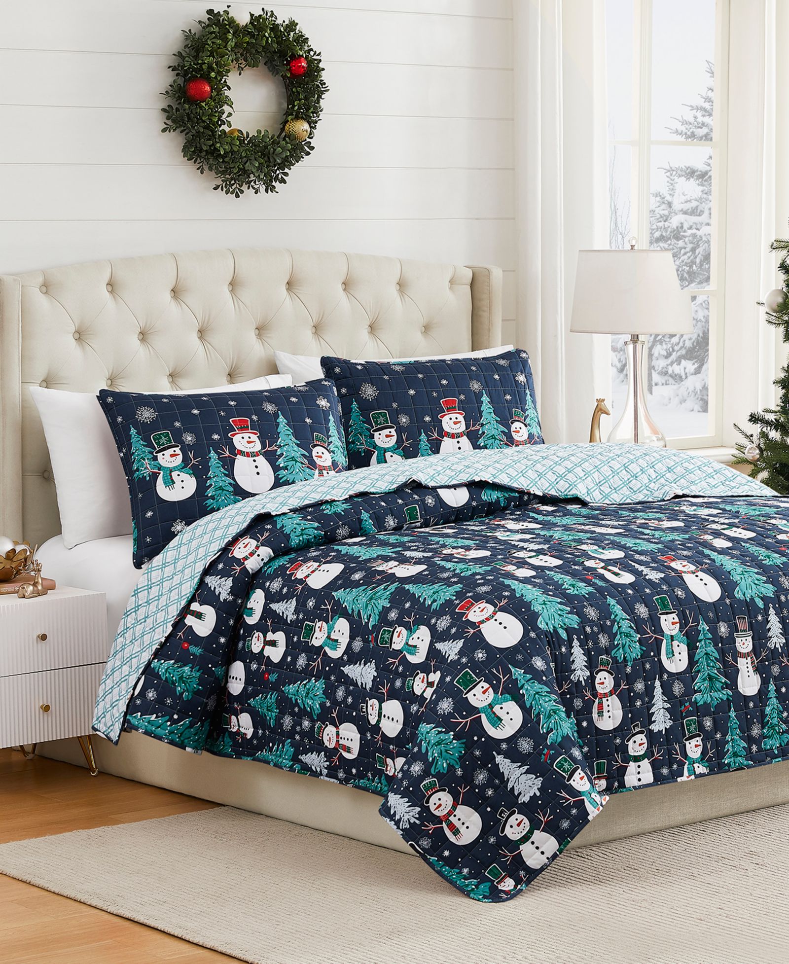 Avanti Snowman Reversible 2-Pc. Quilt Set, Twin