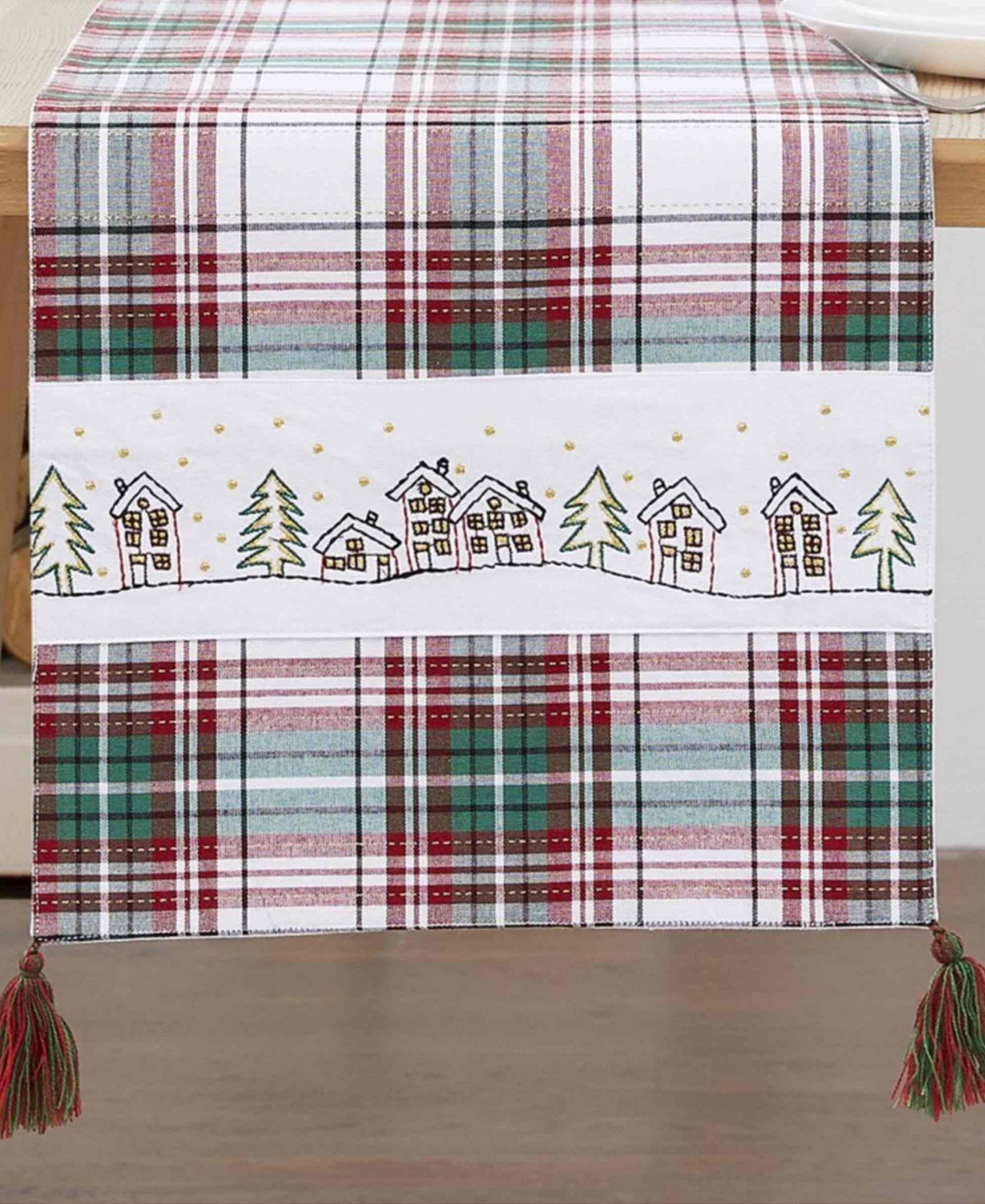 Avanti Holiday Cotton Plaid Runner, 13" x 72"