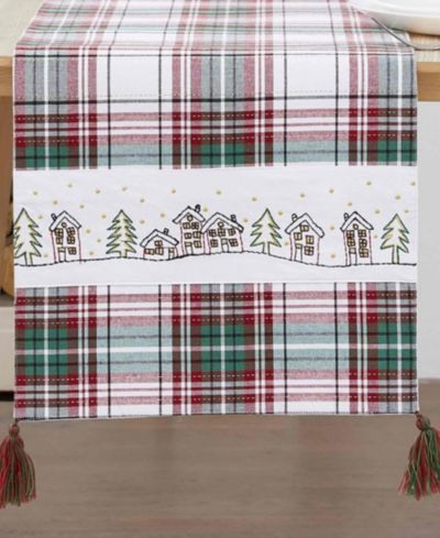 Avanti Holiday Cotton Plaid Runner, 13" x 72"