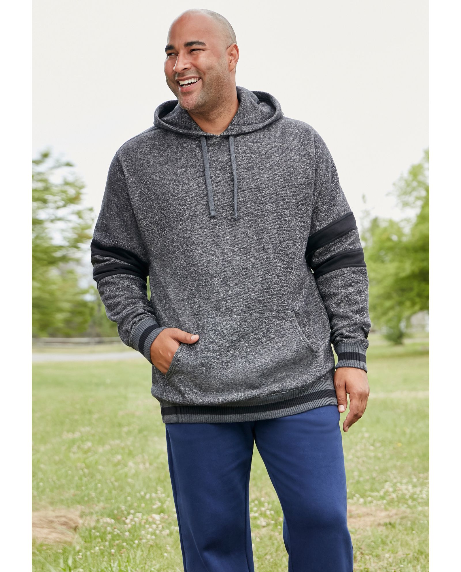 KingSize Big & Tall Coaches Collection Colorblocked Pullover Hoodie