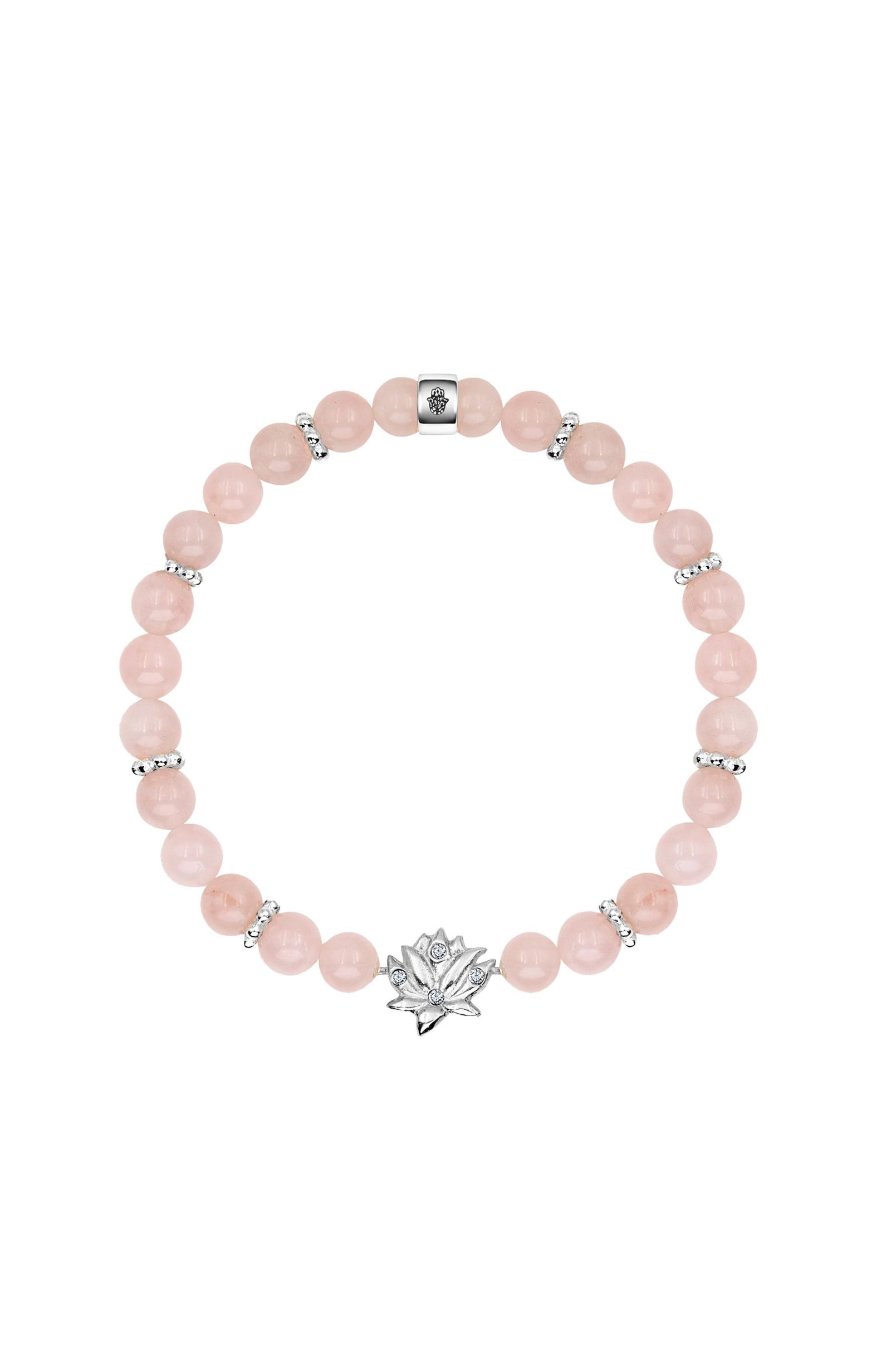 Браслет Emotion Renewal - Rose Quartz Lotus Charm Bracelet