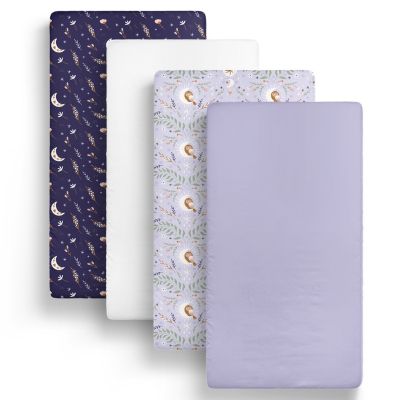 The Peanutshell Lunar Love Microfiber 4 Pack Crib Sheets