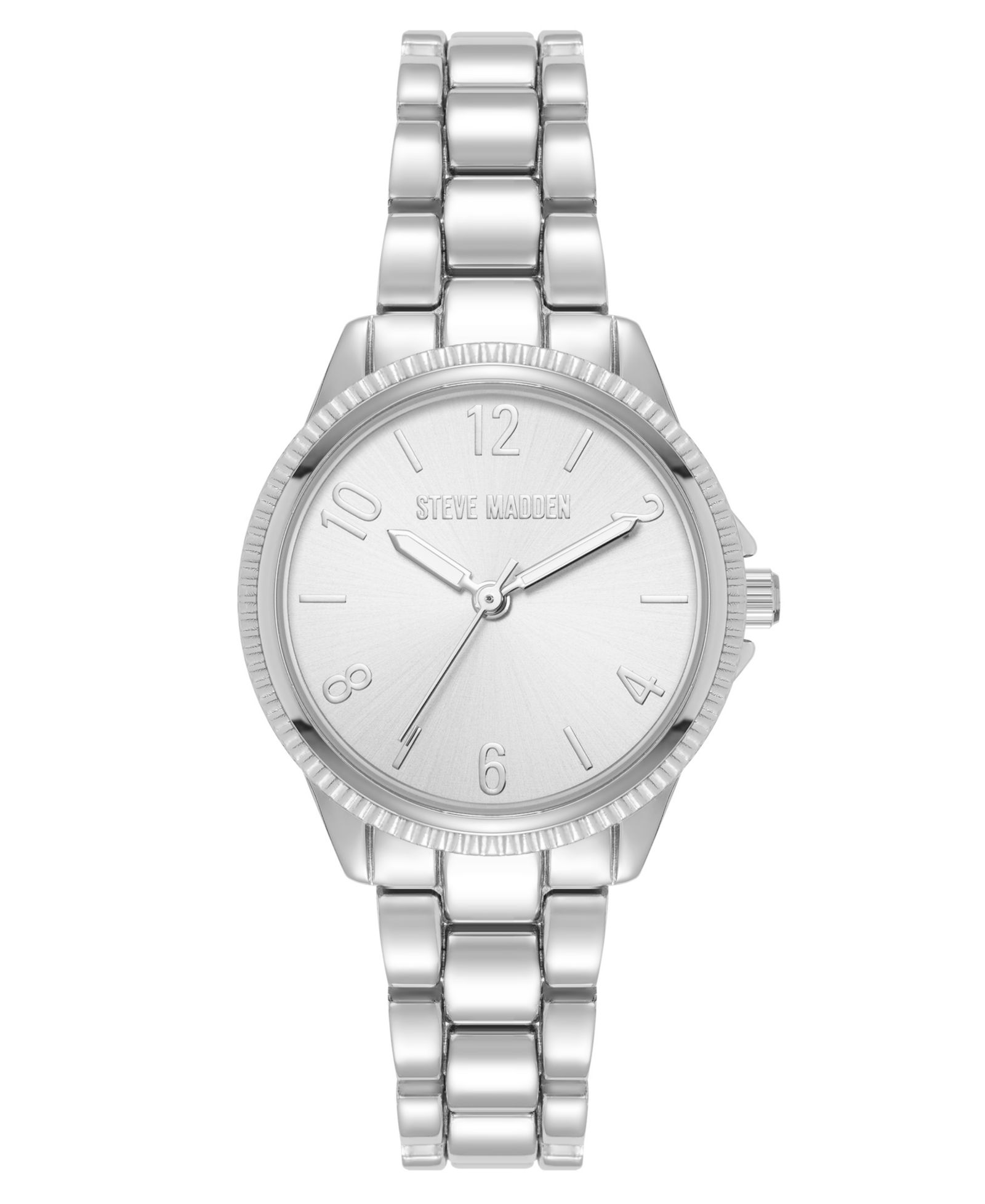 Женские наручные часы Steve Madden Everyday Silver-Tone Alloy Metal Bracelet, 30mm