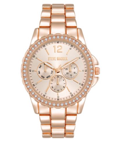 Steve Madden Женские наручные часы Modern Rose Gold-Tone, 38mm