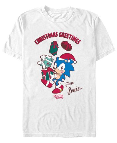 Fifth Sun Men's Merry Christmas Sonic Short Sleeve T-Shirt