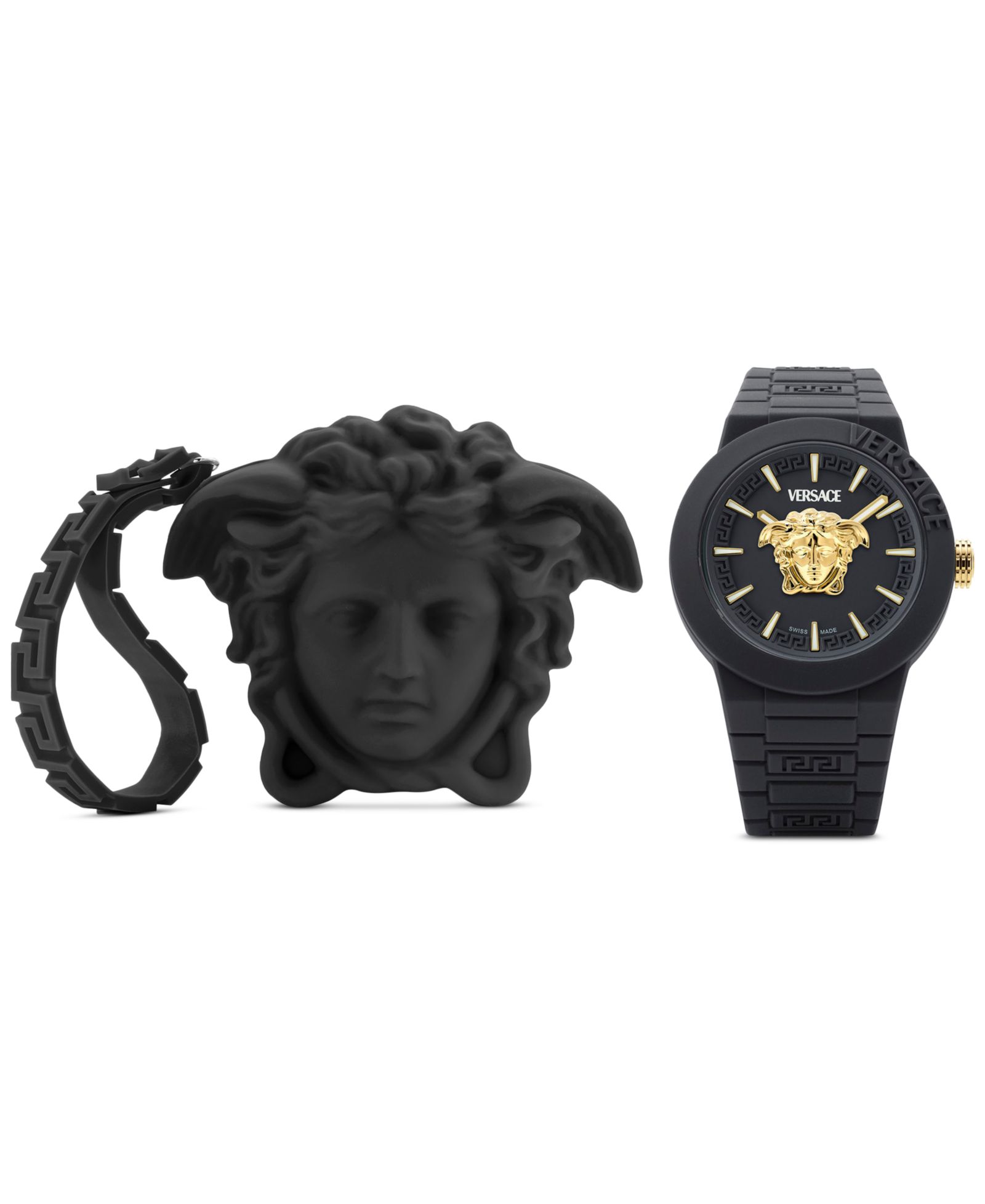 Versace Men's Swiss V-Pop Black Silicone Strap Watch 43mm