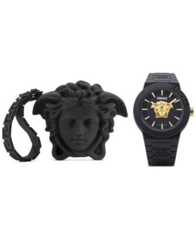 Versace Men's Swiss V-Pop Black Silicone Strap Watch 43mm