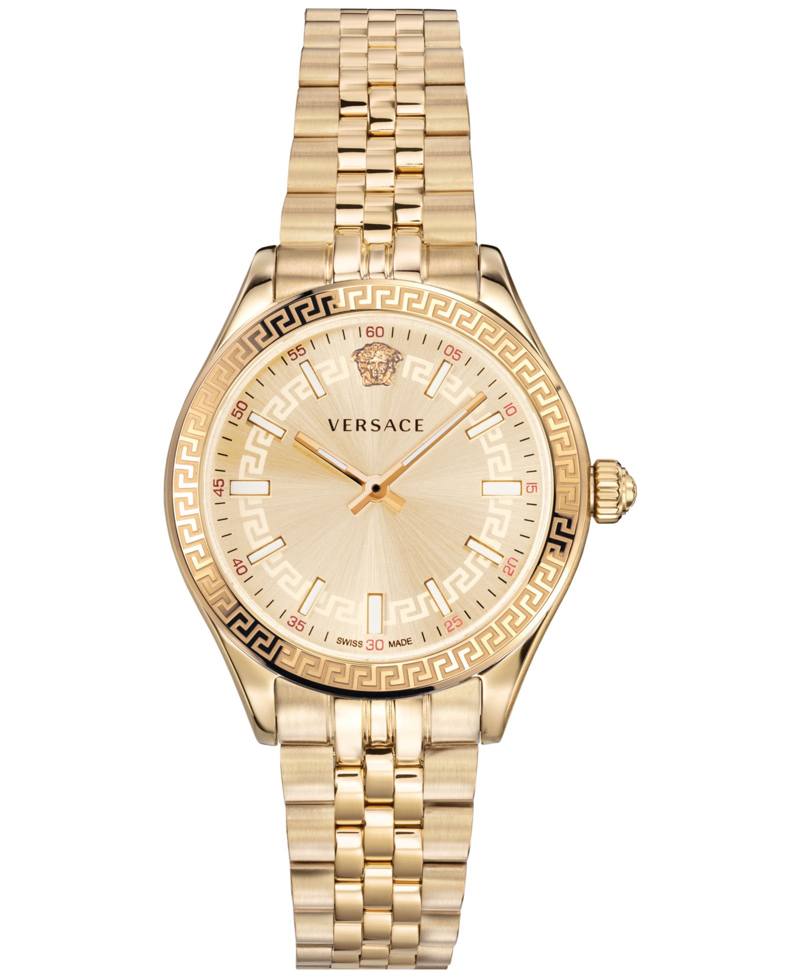 Versace женские часы с золотым напылением Swiss Hellenyium, 36mm
