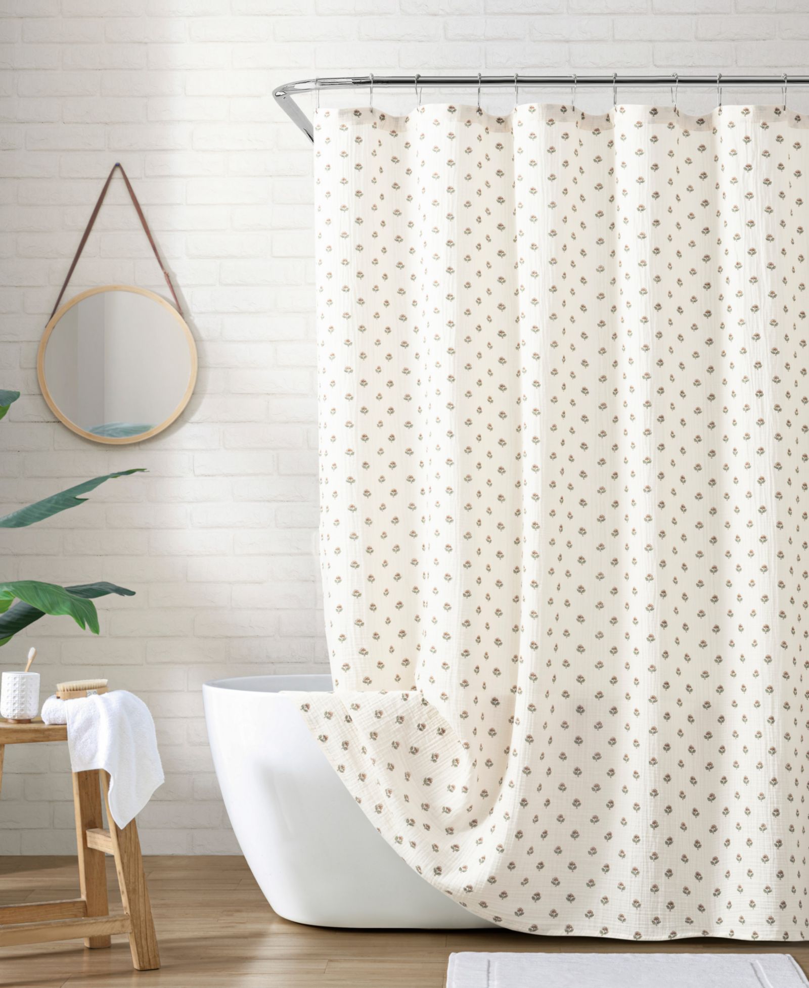 Штора для душа Peri Home Block Print Gauze Cotton 72" x 72"
