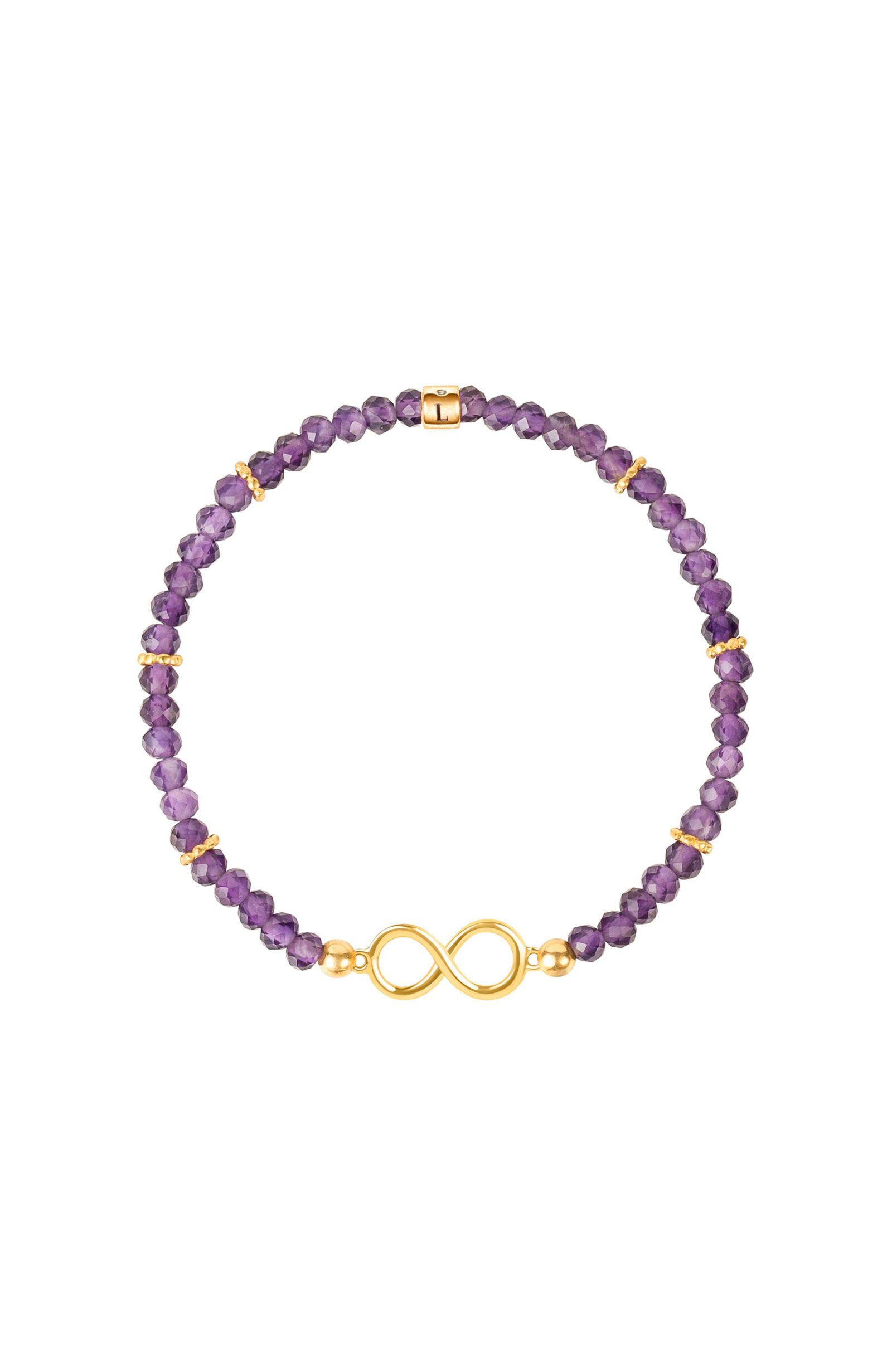 Eternal Bliss - Amethyst Infinity Charm Bracelet