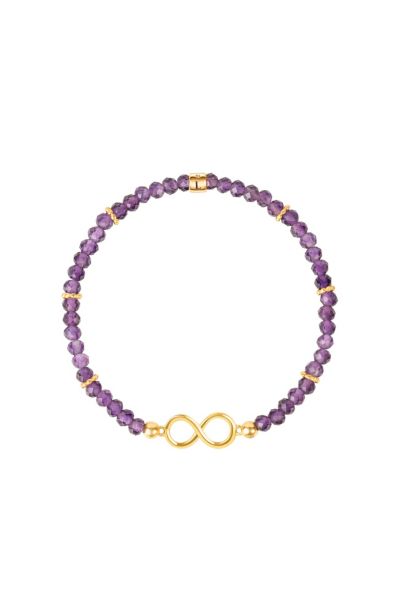 Eternal Bliss - Amethyst Infinity Charm Bracelet