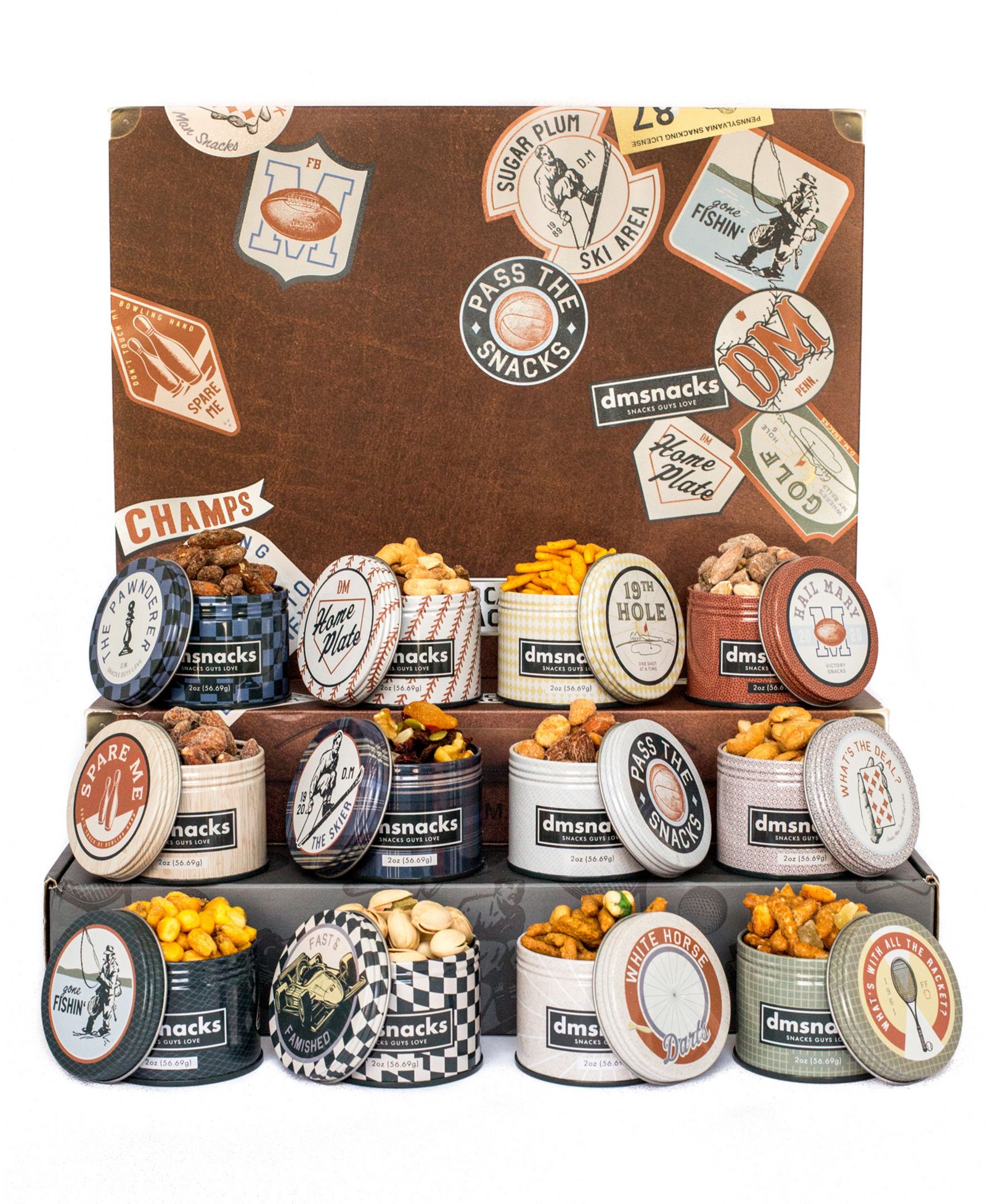 Набор закусок DM Snacks Vintage-Inspired Nut Blends Gourmet Bar Cart, 12 Piece