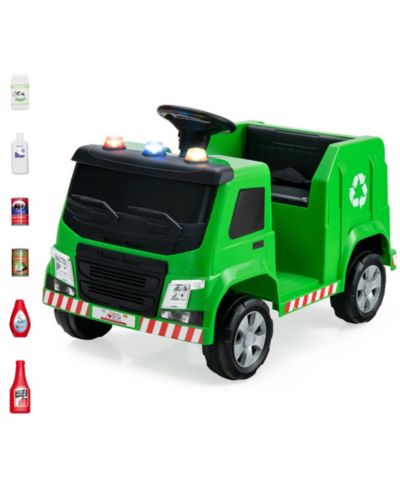 Costway 12V Recycling Garbage Truck Electric Ride-On Toy with Remote Control, 77 lbs, Ages 3-8