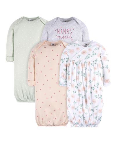 Комплект из 4 предметов Gerber Baby Girls Gowns с рукавами-крагами