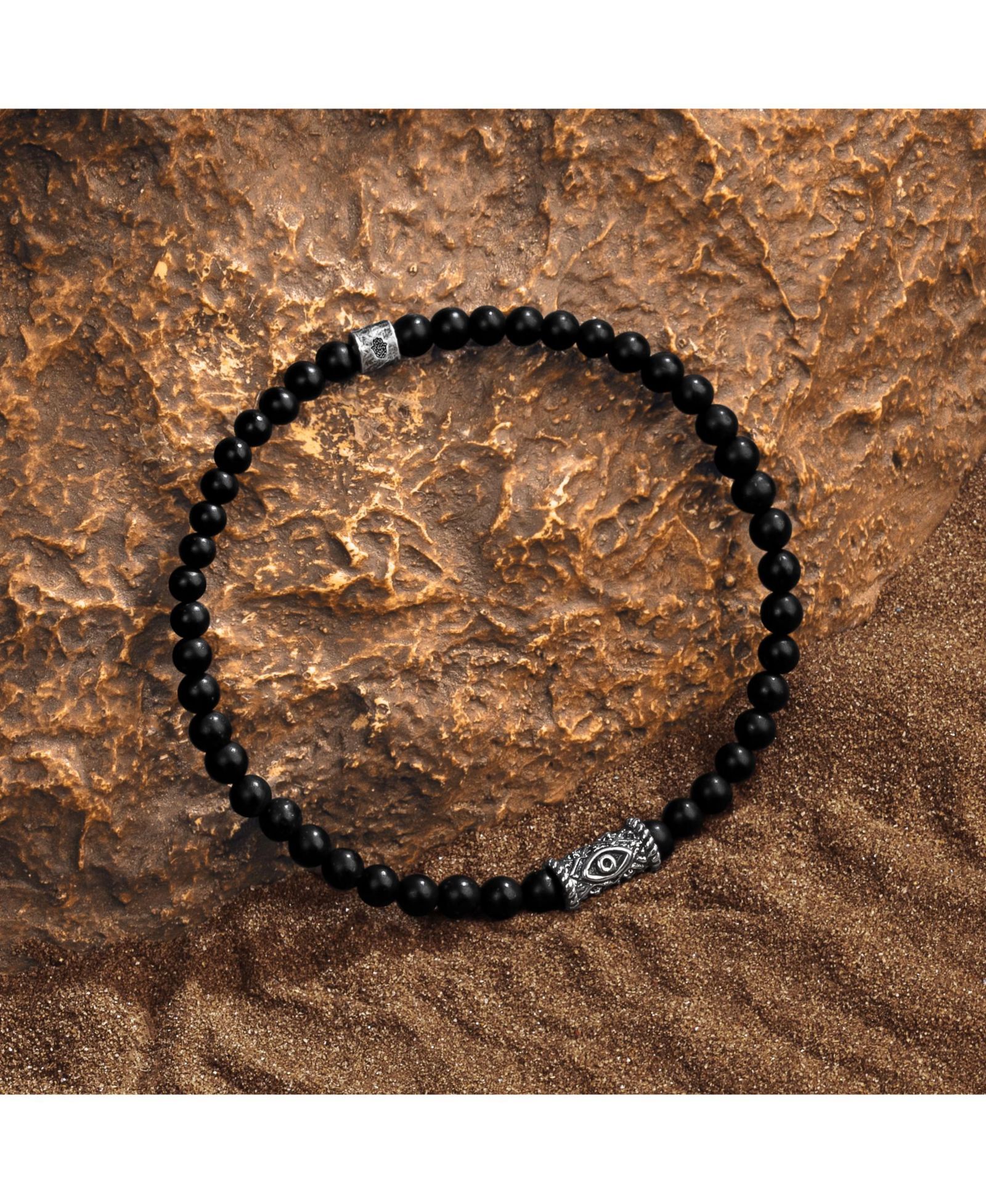 Karma and Luck Браслет с шармом Black Onyx Evil Eye