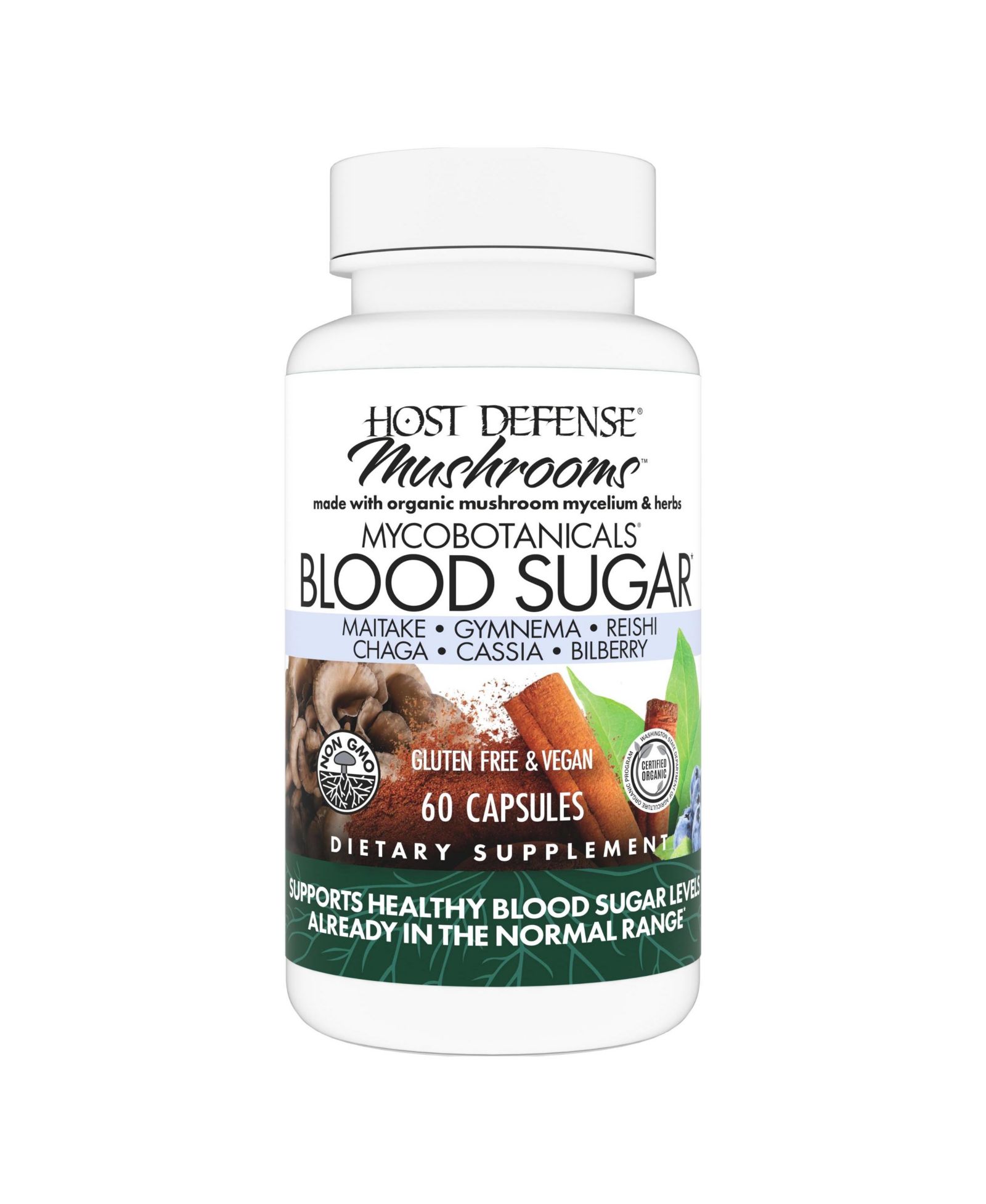 Host Defense капсулы MycoBotanicals с грибом Chaga, 60 Capsules (30 Servings)