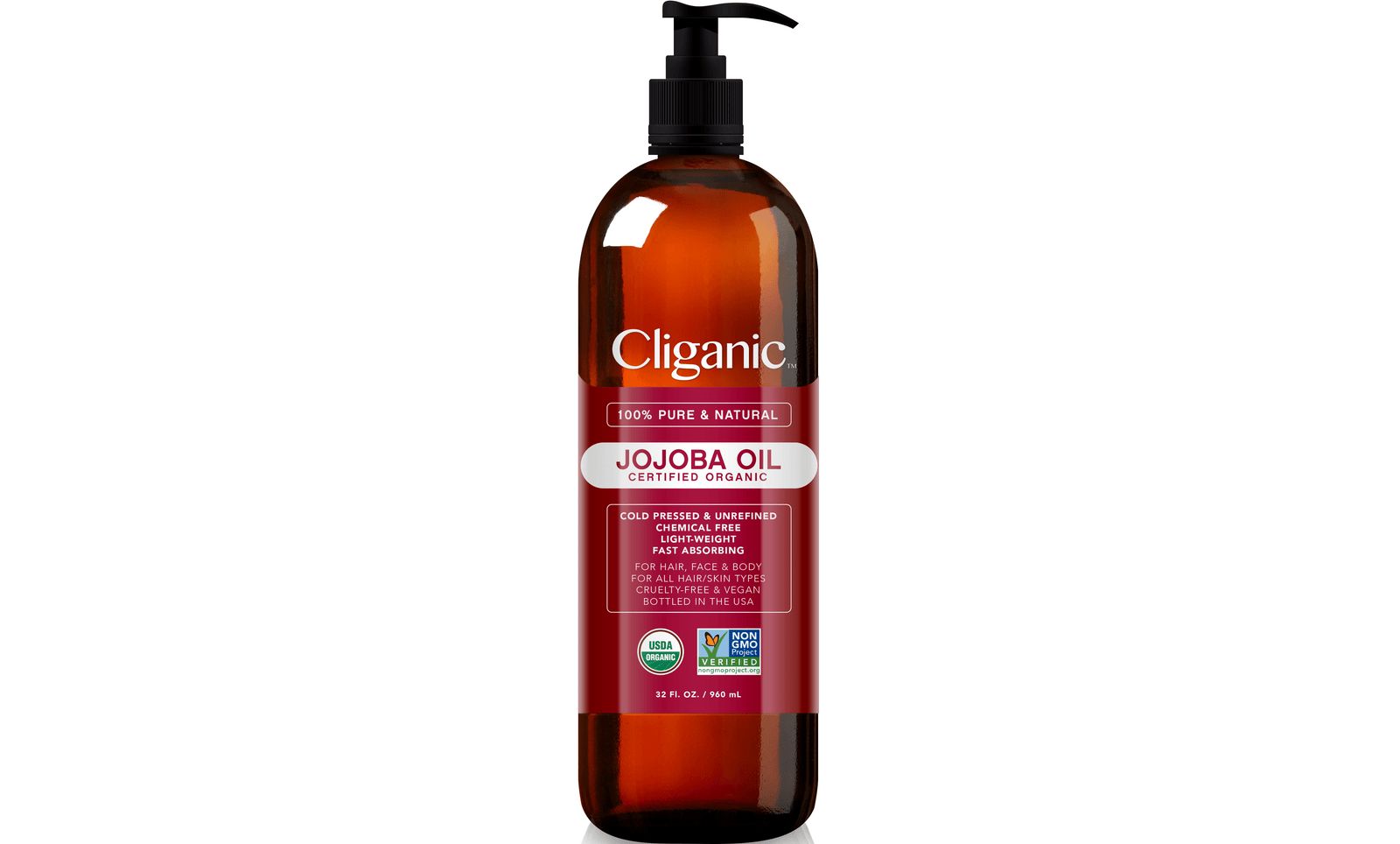 Cliganic органическое масло жожоба, 32 oz