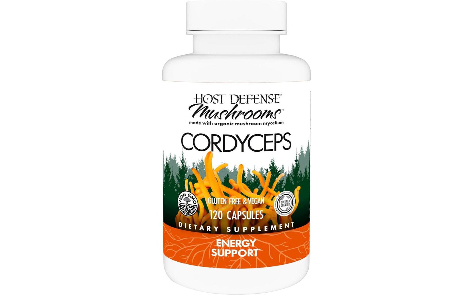 Капсулы Host Defense Cordyceps для поддержки иммунитета и энергии (120 шт.)