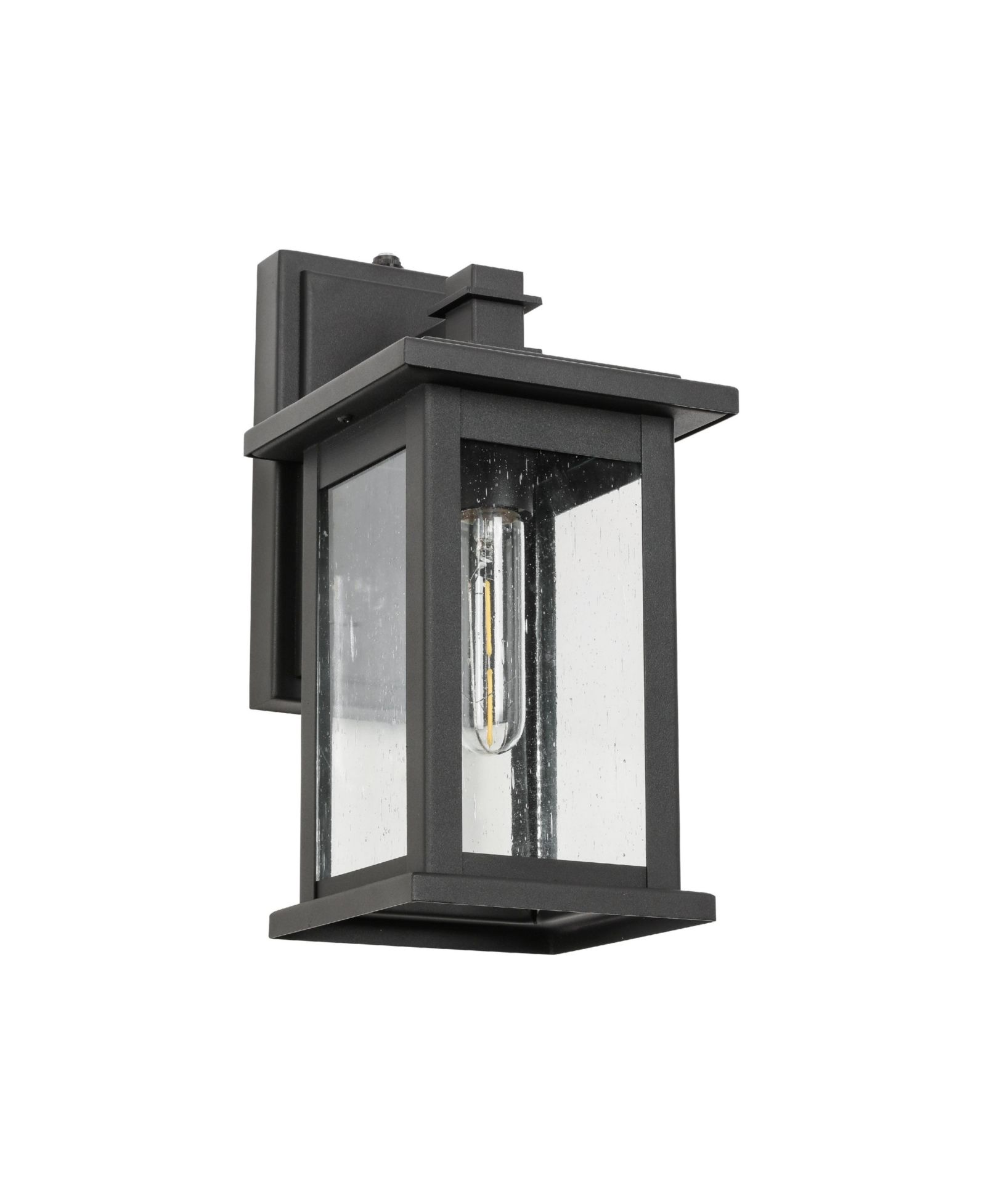 Flynama 1-Light Not Motion Sensing Dusk to Dawn Outdoor Hardwired Wall Lantern Sconce with No Bulbs Included