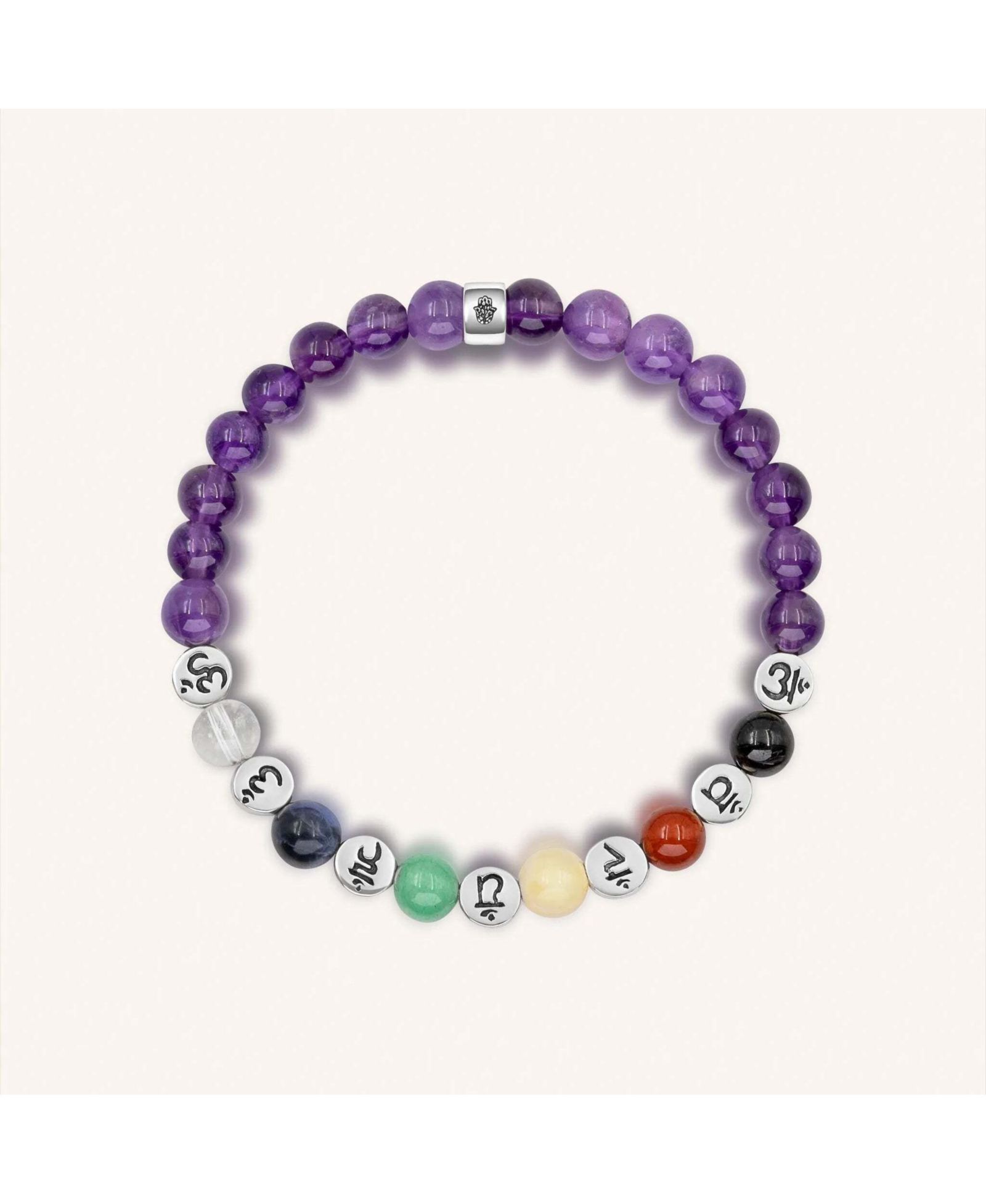 Karma and Luck Amethyst Multi Stone Chakra Bracelet