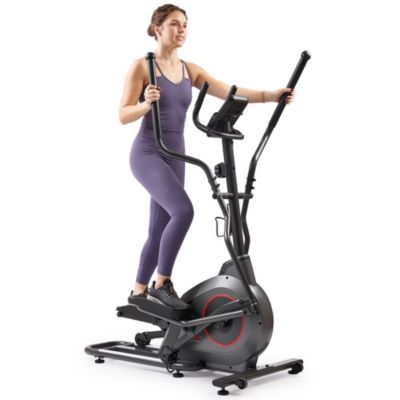 Sunny Health & Fitness Silent 16" Stride Smart Elliptical Trainer with SunnyFit App for Trainer-Led Workouts & Performance Tracking