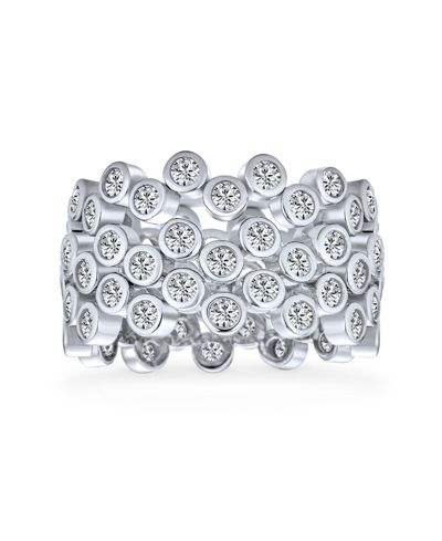Набор колец Bling Jewelry Stackable Circle Wide Bezel Bubble Eternity Band.925 Sterling Silver