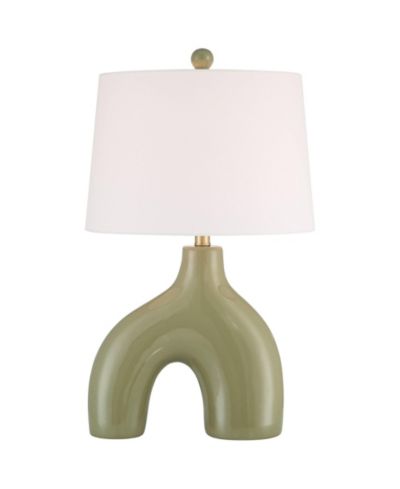360 Lighting Lyrah настольная лампа Mid Century Modern 25'' High, зеленая керамика, белый абажур