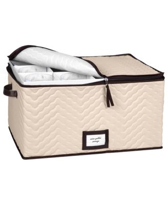 Florida Brands Wine Glass Storage Box with Dividers and 5"W cells - Holds 12 Wine Glasses up to 10" Tall