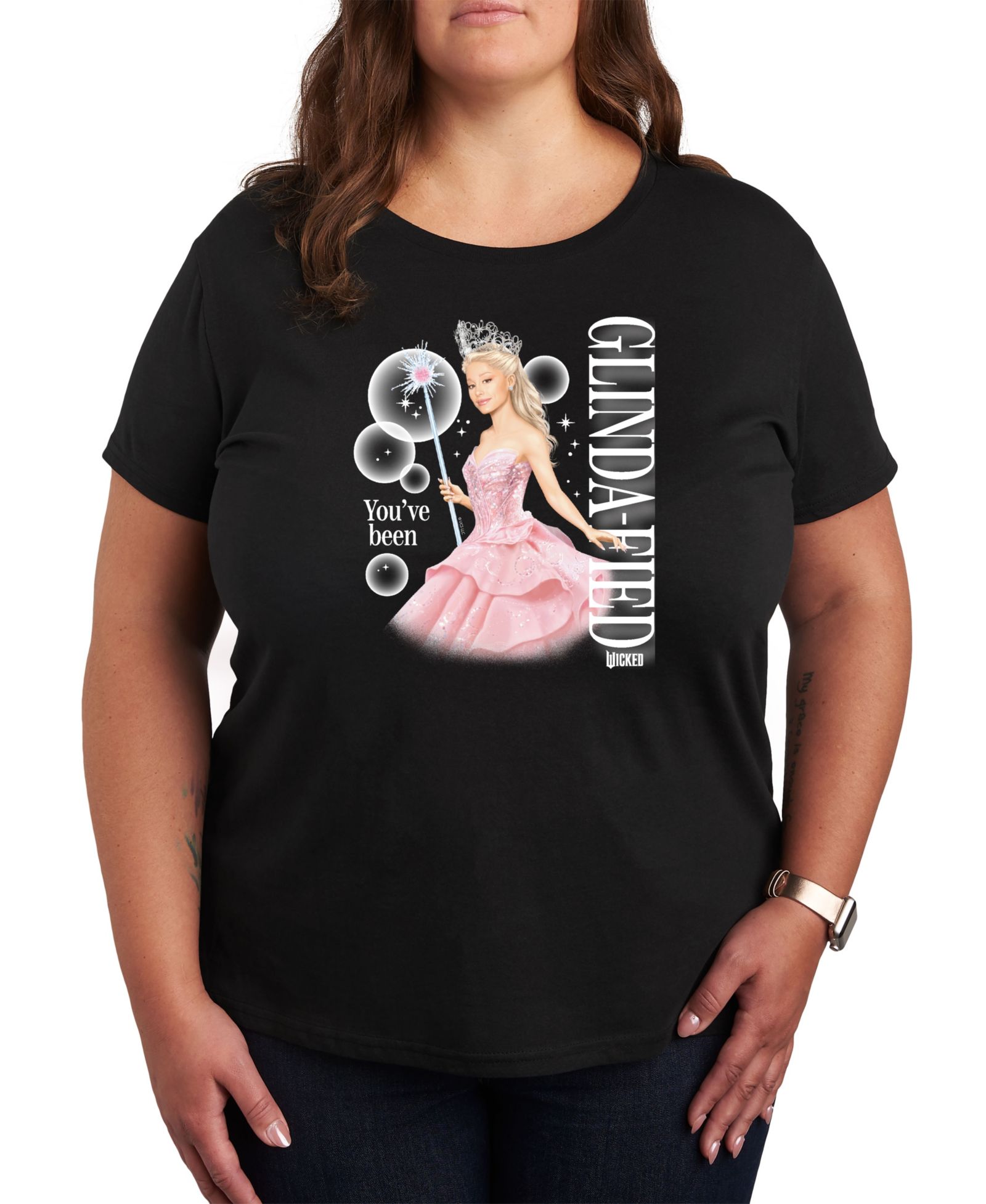 Hybrid Apparel Женский графический топ Wicked Elphaba Glinda Plus Size