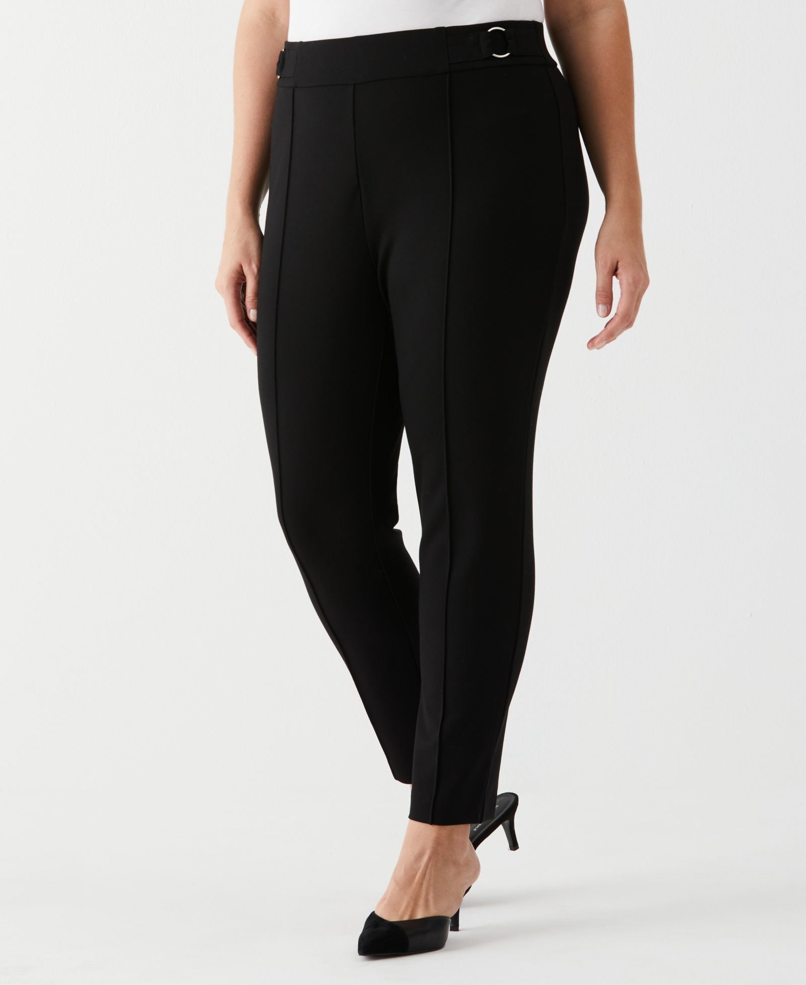 Rafaella Plus Size Slim Leg Ankle Pant with Hardware