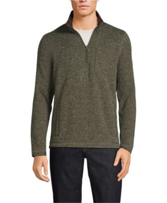 Lands' End мужской пуловер с четвертьзастежкой из флиса с эффектом свитера