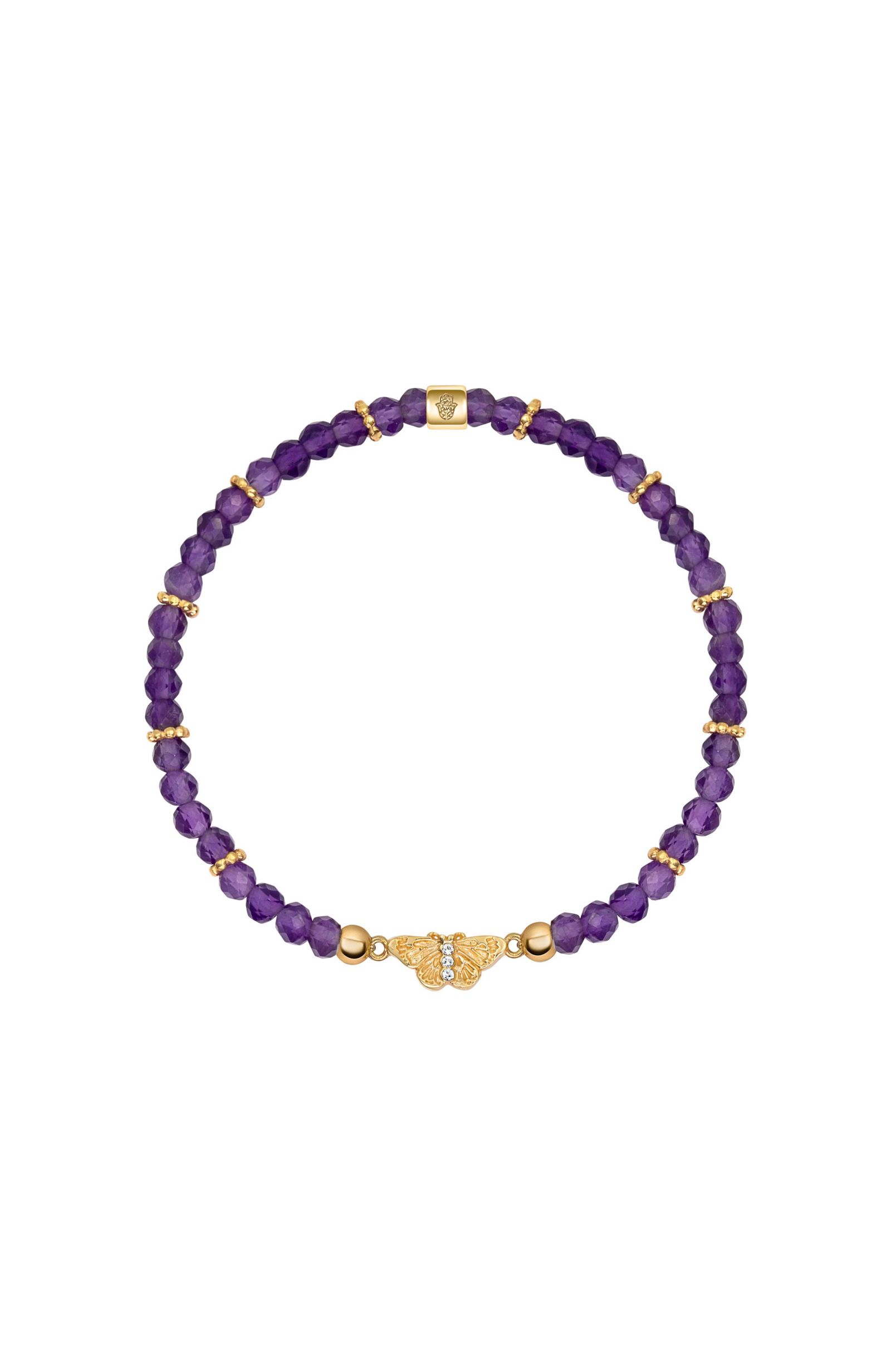 Браслет Karma and Luck Amethyst Butterfly Charm