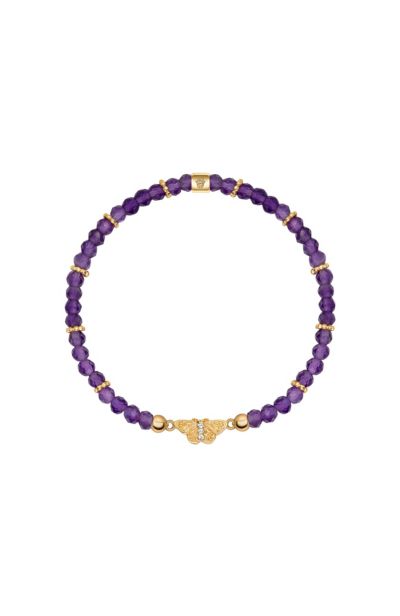 Karma and Luck Amethyst Butterfly Charm Bracelet