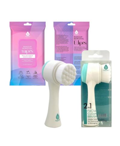 Набор для ухода за кожей Pursonic Radiant Beauty: щетка для очищения лица и салфетки для снятия макияжа