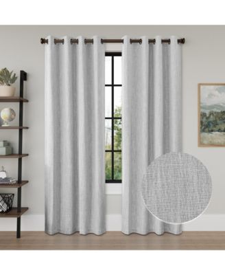 Awesome Home Linen Texture Blackout Grommet Curtains Pair (2 Panels)